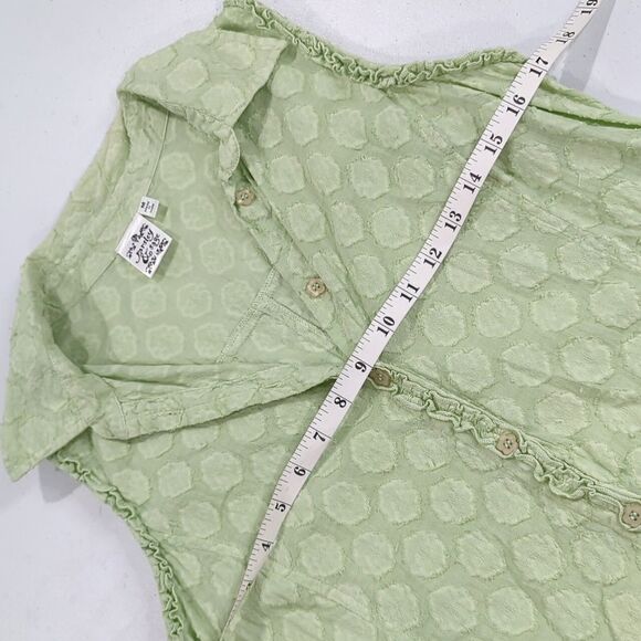 Parsley & Sage Top Womens Medium Green Sleeveles Button Front Art Classic - Picture 8 of 9